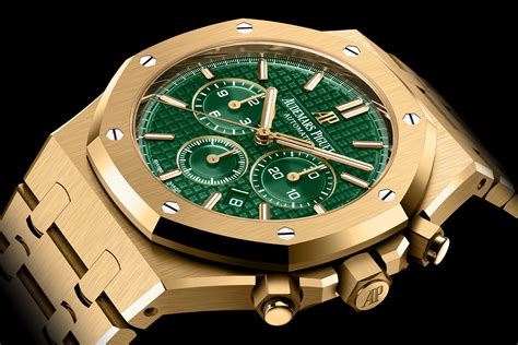 audemars piguet royal oak chronograph w/ green dial|audemars piguet selfwinding chronograph price.